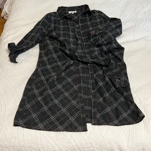 Mendocino shirt dress. With tie in front plaid material XS long sleeve